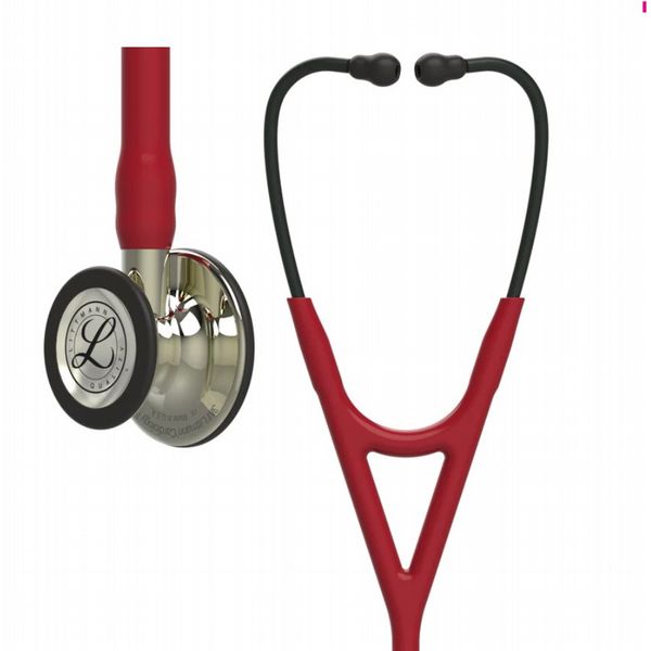 3M Littmann Cardiology IV Stethoscope, Champagne chestpiece, Burgundy Tube - 27\