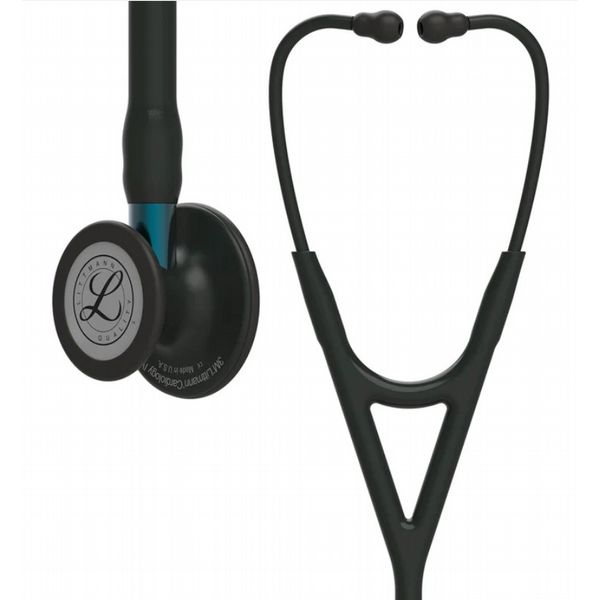 3M Littmann Cardiology IV Stethoscope Black Finish Chest Black Tube Blue Stem - 27\