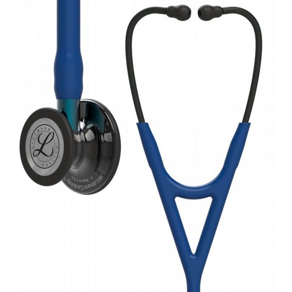 3M Littmann Cardiology IV Stethoscope High Polish Smoke Chest Navy Tube Blue Stem - 27\