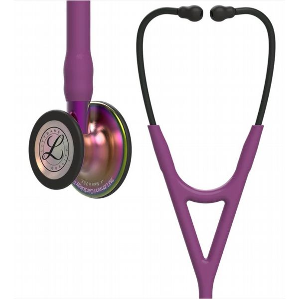 3M Littmann Cardiology IV Stethoscope Rainbow-Finish Chest Plum Tube Violet Stem - 27\
