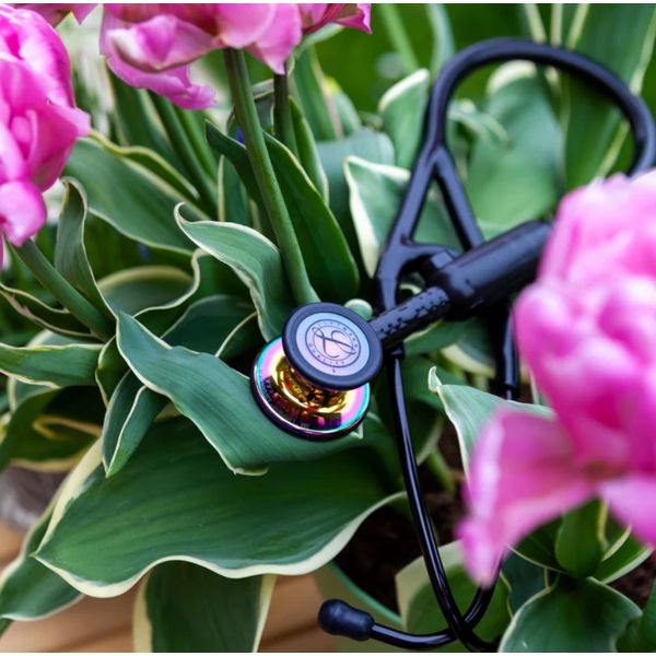 3M Littmann CORE Digital Stethoscope High Polish Rainbow, Black Tube