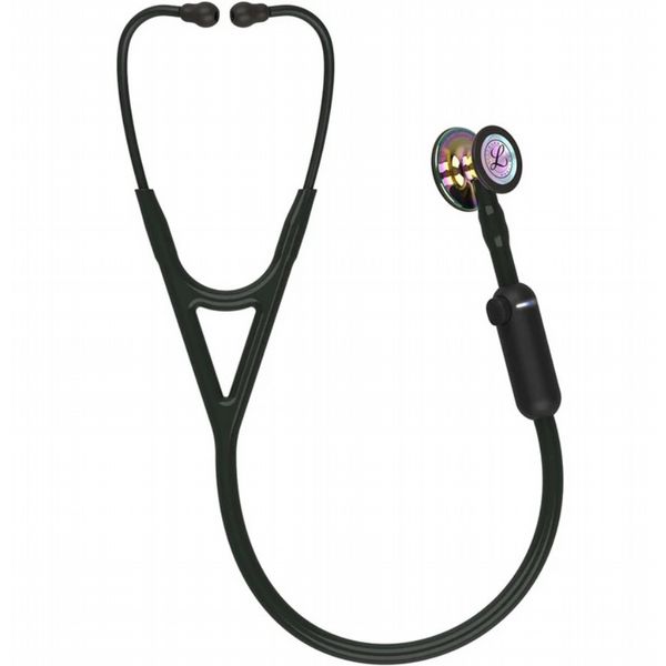 3M Littmann CORE Digital Stethoscope High Polish Rainbow, Black Tube