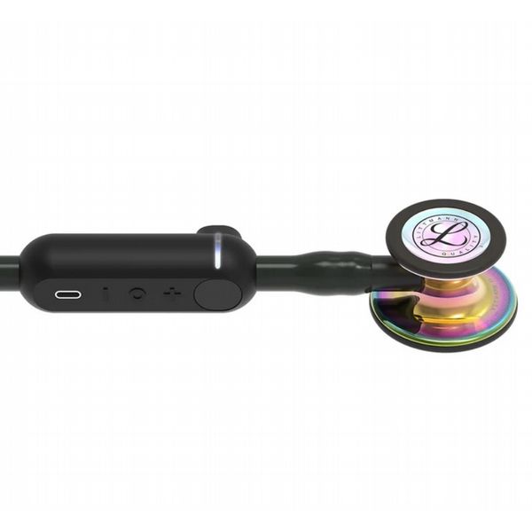 3M Littmann CORE Digital Stethoscope High Polish Rainbow, Black Tube