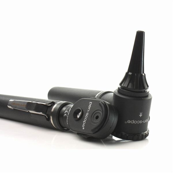 Pocket Otoscope And Ophthalmoscope - AA-Handle With Vacuum Light 2.7V - Black - In