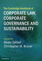 Cambridge Handbook of Corporate Law, Corporate Governance and Sustainability, The