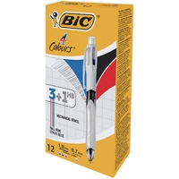 Bic 4 Colours Ballpoin Pen/Mech Pencil Pack of 12