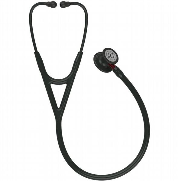 3M Littmann Cardiology IV Stethoscope Black Finish Chest Black Tube Red Stem - 27