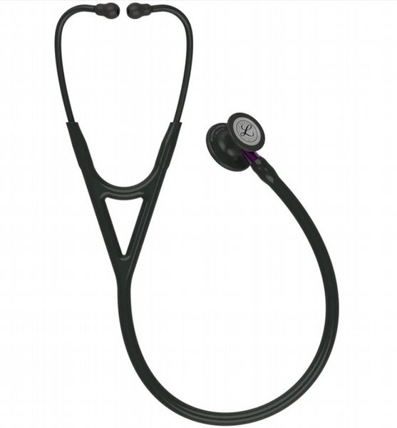 3M Littmann Cardiology IV Stethoscope Black-Finish Chest Black Tube Violet Stem - 27