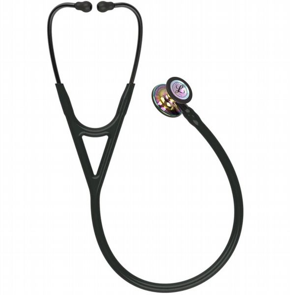 3M Littmann Cardiology IV Diagnostic Stethoscope High Polish Rainbow Black Tube - 27